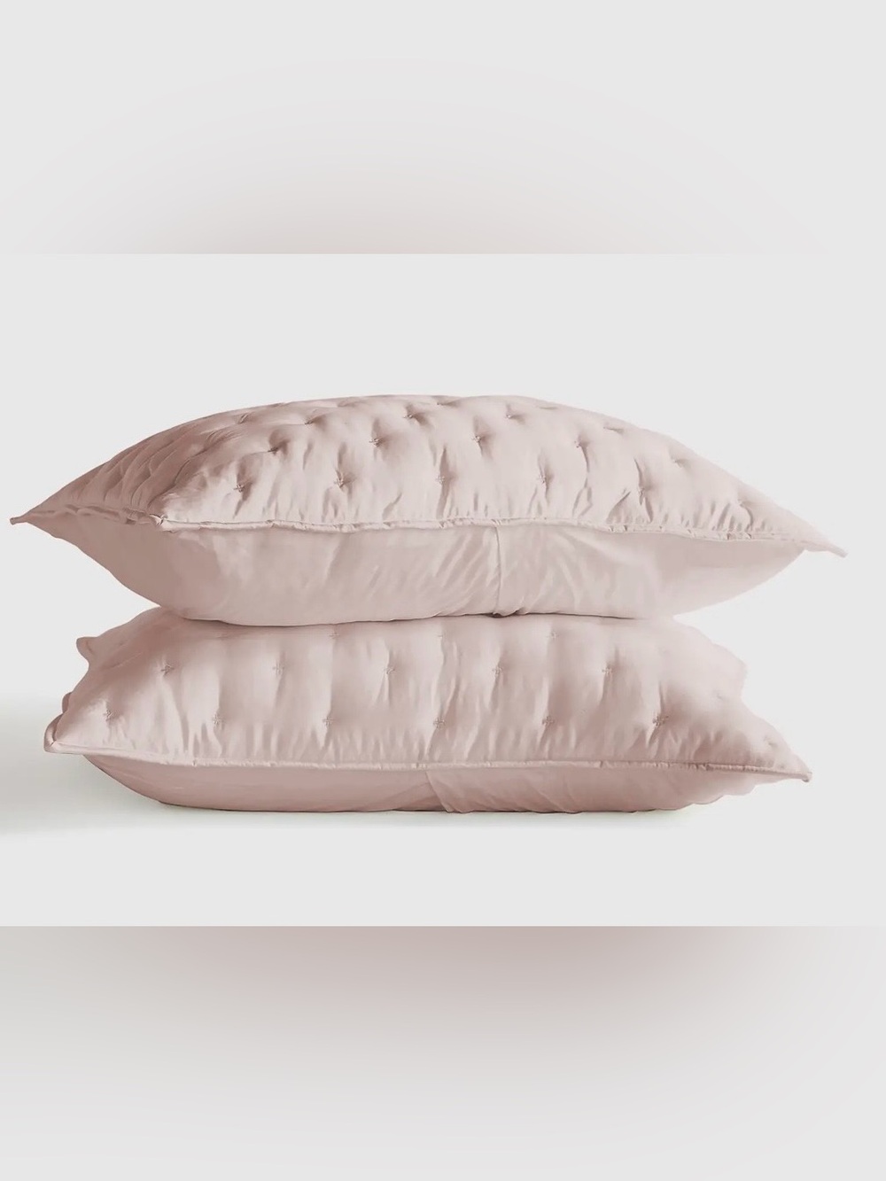 NWOT Quince Bamboo Dream Quilted Sham Set, King (Soft Blush)